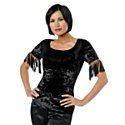 Loulou de la Falaise Crushed Velvet Top with Fringe