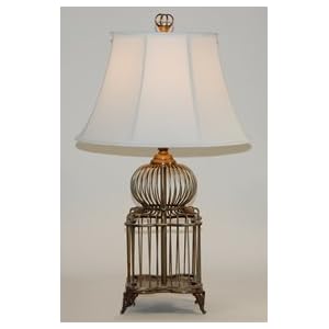 Metal Bird Cage Table Lamp