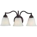 Murray Feiss VS6703-ORB Three-Light Bristol Vanity Strip, Oil Rubbed Bronze with White Alabaster Glass Shades