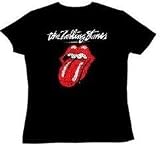 ROLLING STONES - Vintage Tongue Logo - Black Women's / Girls T-shirt (Babydoll / Girlie)