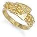 Jewelco London 9ct Solid gold hand finished combined 2 row Keeper and Buckle design Ring
