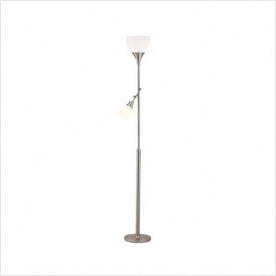 Adesso 3664-22 Tulip Combo Floor Lamp, Satin Steel Finish