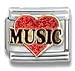 Jewelry : Clearly Charming Music in Red Heart Italian Charm 18k Gold and Glitter Enamel Love Theme by Casa D'Oro