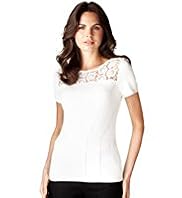 Per Una Lace Yoke Knitted Top