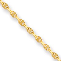 14k Mariner Link Anklet - 10 Inch - Lobster Claw by JewelryWeb