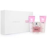 GIFT SET - BRIGHT CRYSTAL by VERSACE with 3.0 EDT Spray, 3.4 Bath & Shower Gel, 3.4 Body Lotion