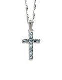 189. Aqua Cross Pendant -Swarovski Crystal