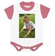 Custom Designer Baby Romper - Infant Ringer Cotton Romper - Pink - Designed from Your Favorite Photo (12 mos. or 24 mos.)
