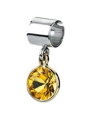 Kera Sterling Silver 14K Gold November Birthstone Bead