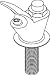 Central Brass 0360 Bubbler Head & Flange 1/2 - 14 NPS Male Shank, Chrome