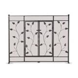 Pilgrim 1933 Brushed Bronze Leaf and Vine Flat Panel Screen with Door