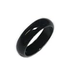 6mm Wide Genuine Black Onyx Gemstone Band Ring (Size 6,7,8,9)