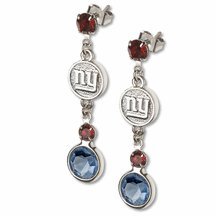 New York Giants Logo Crystal Earrings