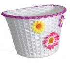 Sunlite Large Front Bicycle Basket 11 x 8 x 7.25 White With Flowers