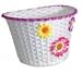 Sunlite Large Front Bicycle Basket 11 x 8 x 7.25 White With Flowers