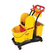 Rubbermaid Commercial FG777700 WaveBrake Down Press Mopping Trolley, 35 qt Capacity, 28.9" Length x 18.2" Width x 38.6" Height, Blue