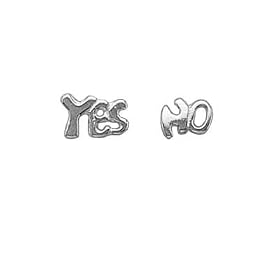 Boucles d'oreilles Yes No Argent Massif - Oui Non