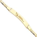 14K Arizona Cardinals Small Logo w/Name Id w/Anchor Chain