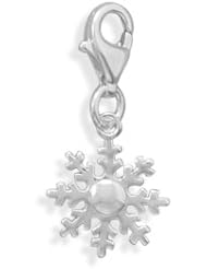 Sterling Silver Snowflake Charm with Lobster Clasp