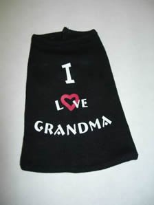 Puppy Luck T-16LOG Tank Top with saying I Love Grandma XSmall Black Dog Clothing