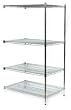 Storelogic 2HGL2 Shelving, Add-On, H 74, W 48, D 24, Chrome