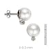 14k White Gold Pearl and Diamond Stud Earring