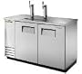 59 in Draft Beer Cooler, SS, 2 Faucets, 2 Door, Holds 2 Kegs