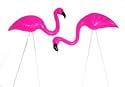 2 small Pink FLAMINGO mini Lawn Ornaments YARD art decor NEW