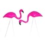 2 small Pink FLAMINGO mini Lawn Ornaments YARD art decor NEW
