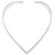 V Shaped Alpaca Silver Choker Neck Band Hand Made Loop Fair Trade