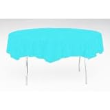 Aqua Blue Round Paper Tablecover (Single)