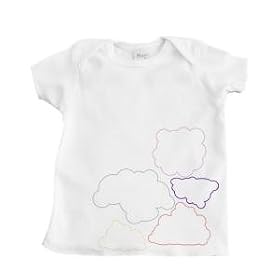 Multicolor Cloud Outline Design Girl's Infant T-Shirt (White)