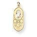 14k Solid April Birthstone White Topaz Baby Shoe Charm