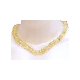 Citrine Necklace Gemstone Bead Handcrafted Jewelry 18 inches by