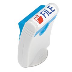 U. S. Stamp & Sign Clik! Premium Two-Color Message Stamp, "File", Pre-Ink/Re-Ink, Blue/Red (4714)