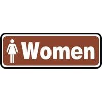 RESTROOM SIGNS WOMEN (W-GRAPHIC) 3 x 10 Adhesive Vinyl 2 Yr Sign