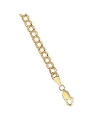 14K Yellow-Gold 4 mm Solid Charm Bracelet by US Gems