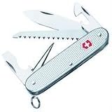 Victorinox Swiss Army Farmer Pocket Knife (Silver Alox Ribbed)