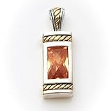 Sterling Silver and Vermeil Champagne CZ (Cubic Zirconia) Slide