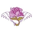 Purple Rose Wings Glitter Temporary Tattoo 2.5x3.5