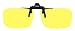 Polycarbonate Clip-on Flip-up Canary Yellow Enhancing Driving Glasses - Rectangle - 52mm Wide X 35mm High (117mm Wide)