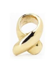 Novobeads Awareness Ribbon, Charm in 14Kt Gold - Made in the USA - Fits Pandora and Other European Bead Bracelets