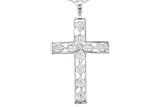 14K White Gold 0.15ct Cross Diamond Pendant