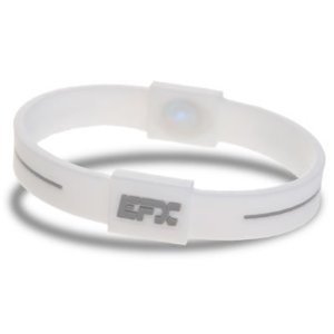 EFX Silicone Sport Bracelet, 8-Inch, White/Cool Grey