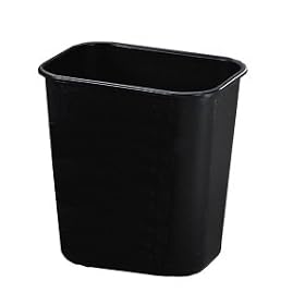Rubbermaid Commercial Soft Molded Plastic Wastebasket, Rectangular, 3 1/2 Gallons, Black (295500BK): Office Products