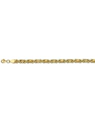 CleverEves 14K Yellow Gold Alternate Polished/Matte Diamond-Cut Stampato Bracelet
