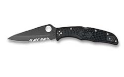 Spyderco Endura 4 Lightweight Combination Edge Knife, Black