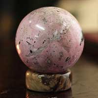 NOVICA Rhodonite sphere, 'Refinement'