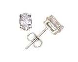 1.00 ct.tw Oval Diamond Solitaire Earrings in 14 kt. White Gold