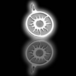 Stainless steel pendant - Encircled sun design